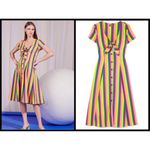 STAUD ππ Alice Tie-front Striped Stretch-Cotton Dress 4 NWT Photo 1