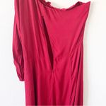 Reformation  Lawrence One Shoulder Midi Dress in Crimson Red Photo 7