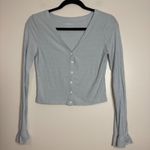 OGL Light Blue Ribbed Knit V Photo 0