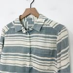 Outerknown Costa Button Down Gauzy Double Weave Shirt In Blue Women's Size Small Photo 2