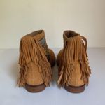 ZARA Trafaluc Suede Fringe Western Boho Ankle Boots Size 36 Festival Western Photo 4