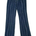 Fubu Women's Vintage Y2K Wide Straight Leg Medium Wash Stiped Jeans Size 12 Blue Photo 0