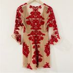 For Love & Lemons deep V-neck Layered
Lace Mini Dress in Wine Photo 10