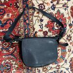 Coach Vintage Black Leather Messenger Crossbody Bag Brass Hardware USA Made flaw Photo 0