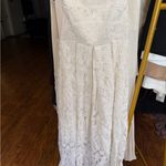 Anthropologie  - Lace strapless white midi a line dress Photo 9