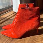 Rag and Bone  Beha Boot Orange Suede Size 9 Italian Leather Slim Stiletto Shoe Photo 0