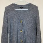 Quince  Baby Alpaca Wool Cropped Button Down Cardigan Charcoal Gray Sz Small Photo 3