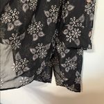 Multiples  Women's blouse black and white embroidered 3/4 tab sleeves Photo 5