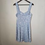 French Grey Floral Light Blue Sundress Mini Sleeveless Large Womens Lightweight Photo 5