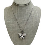 Nolan Miller Pavé Orchid Flower Pendant Chain Necklace Silver & Gray Photo 0