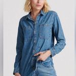 Lucky Brand - Blue and Purple Denim  Button Down Shirt Size S/P Photo 0