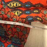 New Directions Red and Orange Graphic Blouse with Mandarin Collar Size XL Photo 5