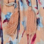 Haute Hippie Tribe Peach Floral Print Boho Peasant Top Blouse M Photo 6