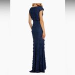 Mac Duggal  67711 Floral Applique Boat Neck Long Maxi Gown Photo 1