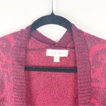 Knox Rose  Burgundy Printed Long Sleeves Open Front  Long Cardigan, Size Large Photo 3