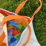 Disney Mickey Mouse Canvas Tote Bag with Orange Accents Photo 5