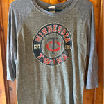 Minnesota Twins MLB Baseball Gray 3/4 Sleeve Raglan‎ T Shirt Womens Size L Photo 0