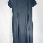 Orvis Vintage 90’s Linen Made in USA Black Button Front Midi Dress Size 12 Photo 1