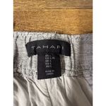 Tahari  Linen Wide Leg Pants Women Sz L Gray Pull On Coastal‎ Lagenlook Boho Photo 2