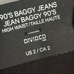 Divided New Black Denim 90’s High Waist Carpenter Jeans White Contrast Stitching Photo 5