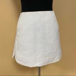 Topshop 🛍️  White Textured Tweed Embroidered A-Line Mini Skirt Size US 6 Photo 1