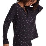 Madewell  Waffle Knit Henley Blue Bandana Floral Pajama Top ~ Women's Size MEDIUM Photo 1