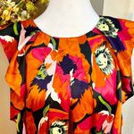 Ted Baker Winx Poppy Print Ruffle Sleeve Shift Exposed Zip Dress Sz 4/6 Photo 2