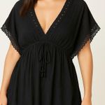 Topshop Black Crochet Lace Trim Kaftan Swim Cover Up Beach Resort Wear Medium Photo 0