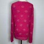 Liz Claiborne Cotton Blend Raspberry Polka Dot Sweater Women’s Size Medium Photo 4