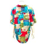 Alfred Dunner 12 Abstract Print Shirt Boldwear Retro Colorblock Artwear Blouse Blue Photo 5