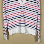 Talbots T by  Women’s UPF 50+ Stripe Multicolor Split Neck Polo Long Sleeve Shirt Photo 2