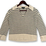 J.Crew EUC Relaxed Striped Collared Knit Light Weight Sweater Pullover Women XS Photo 0