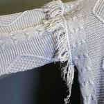 Simply Southern  Lilac Grey Cable Knit Fringe Sweater Size Large Photo 4