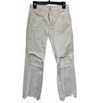 We The Free Free People Maggie Mid Rise Straight Leg Jeans Optic White  Size 25 EUC #7831 Photo 1