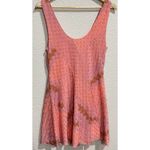 Free People Coral Pink Purple Multi-Color Lace Fit & Flare Dress Medium Tank Top Photo 1