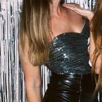 Free People Charcoal Sequin Sleeveless Cropped Tube Top Photo 2