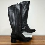 Marc Fisher  Knee High Riding Boots Womens 9 M Pebbled Black Leather Equestrian Photo 2