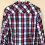 J.Crew Women’s Plaid Ruffle Trim Neckline Long Sleeve Button-Up Shirt Photo 6