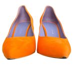 Victoria Beckham  Women’s Point Toe Orange Suede Purple Interior Stiletto Heels Photo 4