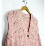 ZARA Pink Jewel Button Pointelle Knit Vest Small Oversized Sweater Rhinestone Photo 6
