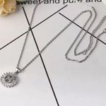 Silver Initial Crystal Pendant Necklace A Photo 4