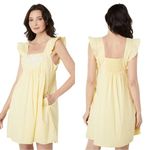 Draper James  Women’s Maddie Embroidered Babydoll Dress In Yellow Stripe Easter S Photo 2