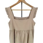Nasty Gal Sleeveless Ruffle Strap Mini Linen Smock Dress in Stone size 6 NWT Photo 7