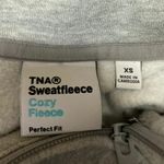 Aritzia TNA Sweatfleece Gray Quarter Zip Long Sleeve Cropped Sweatshirt Top XS Photo 2