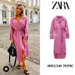 ZARA  SATIN EFFECT WRAP MIDI V-NECK DRESS Size XS NEW Photo 1