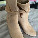 Steve Madden Tan Suede Block Heel Booties Photo 4