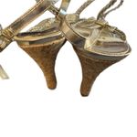 Michael Kors MICHAEL  Gold Palm Beach Cork Wedge Sandals Size 8 Photo 3