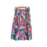 Lane Bryant  White Pink Green Tropical Floral Print Plus Size Skirt Photo 3