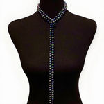 Vintage Peacock Pearls Necklace Endless Strand 99 inches Long Purple Photo 8