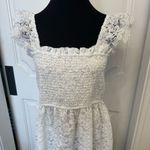 Altar'd State Altar’d State Square Neck White Lace Dress Flutter Sleeves Stretch NWOT Photo 2